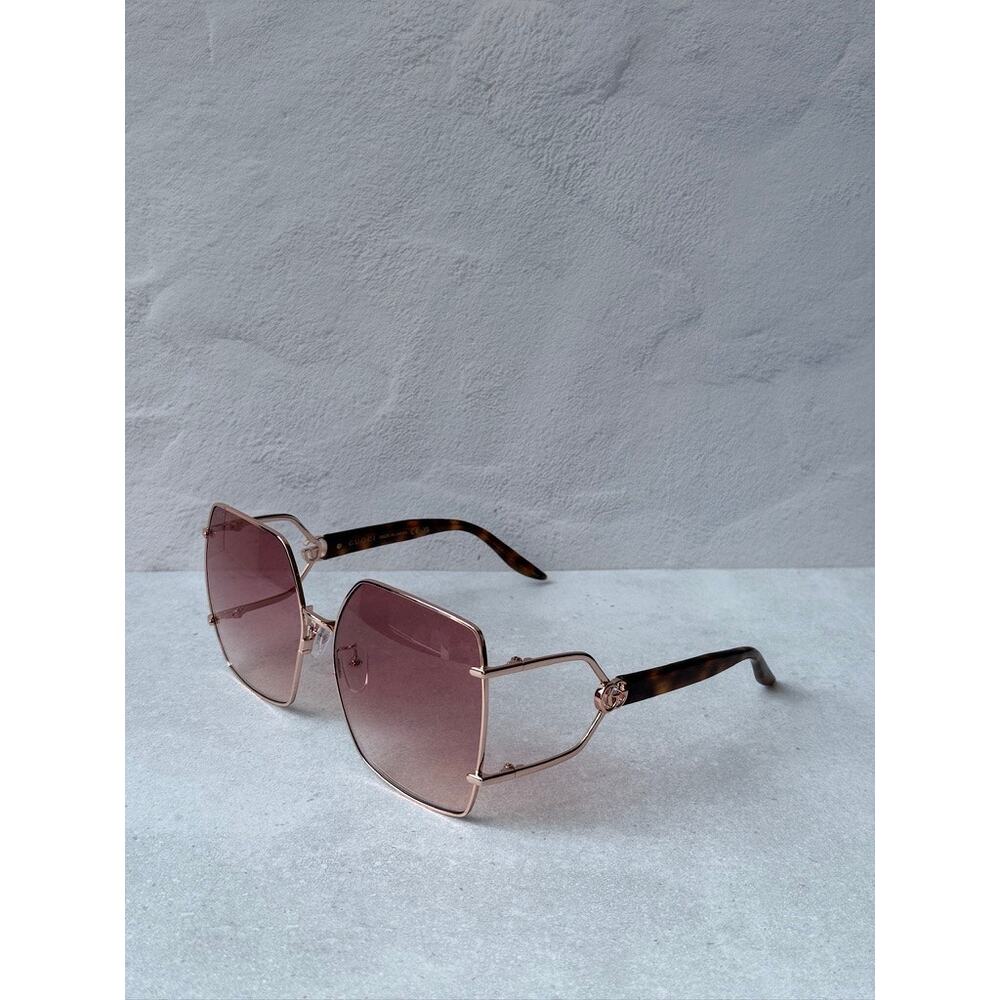 NEW Gucci GG1564SA Oversized Pink Gold Sunglasses $650 - Picture 5 of 9